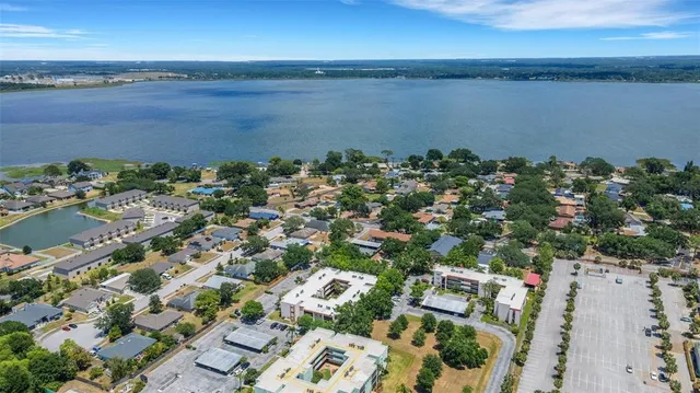 a view of a city and ocean view