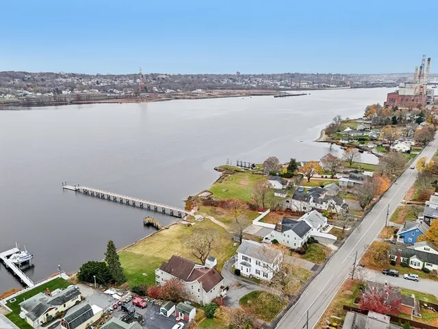 a view of a city and lake