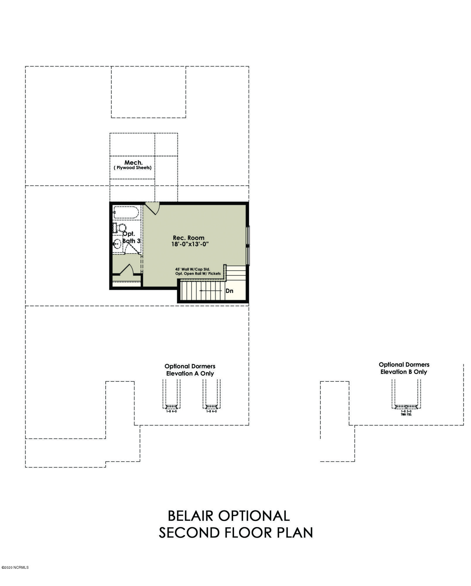 61 Chickadee Way, Unit 113 Hampstead, NC 28443 - Photo 11 of 11 BELAIR OPTIONAL SECOND FLOOR PLAN