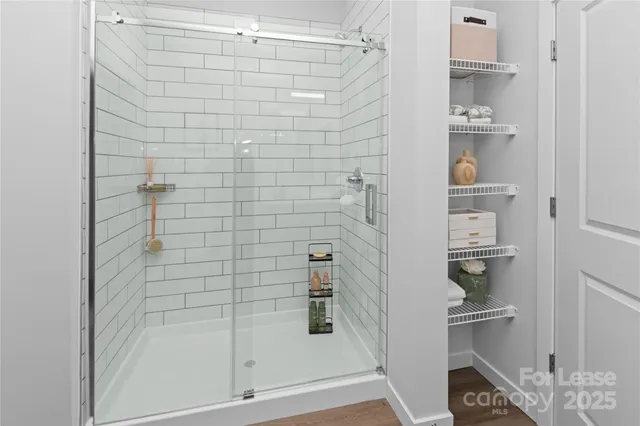 a bathroom with a shower