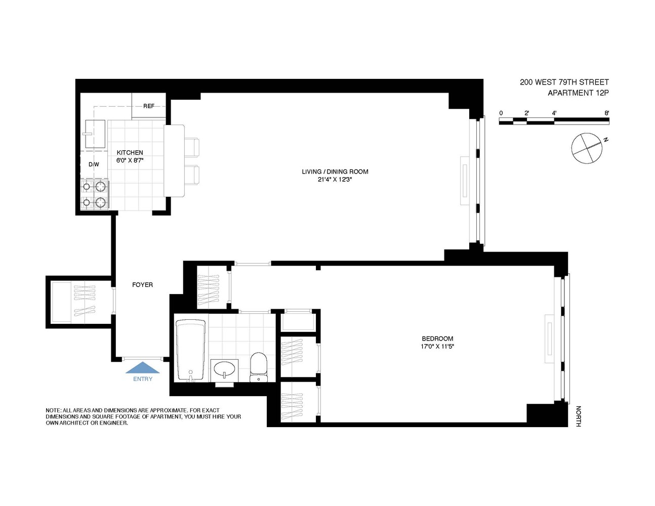 200 West 79th Street, Unit 12P Manhattan, NY 10024 - Photo 10 of 10 a picture of a floor plan