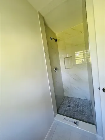 a bathroom with a shower