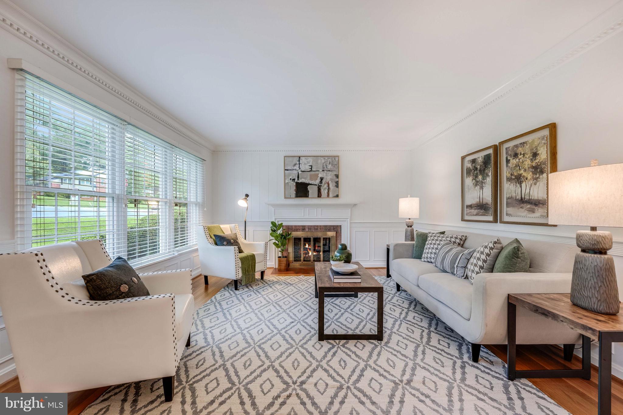 Living room with fireplace
