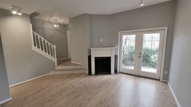 a view of a kitchen from the hallway