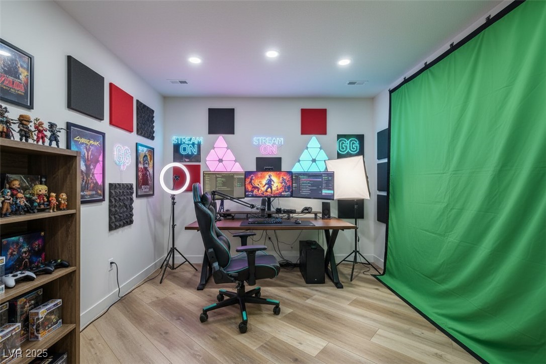 4096 Tyrol Way Mount Charleston, NV 89124 - Photo 19 of 50 Downstairs secluded bonus room offers many options. Can be used as a podcast studio, storage room or twitch studio, office, movie room, game room and more. (virtually staged)