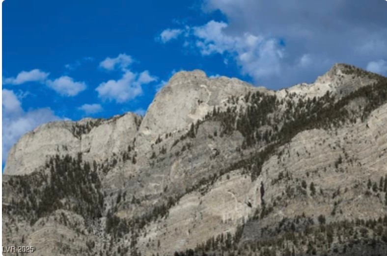 4096 Tyrol Way Mount Charleston, NV 89124 - Photo 30 of 50 Majestic limestone cliffs rise dramatically against brilliant blue skies. These ancient rock formations provide stunning backdrops for outdoor adventures including rock climbing, hiking, and wildlife viewing throughout the Spring Mountains.