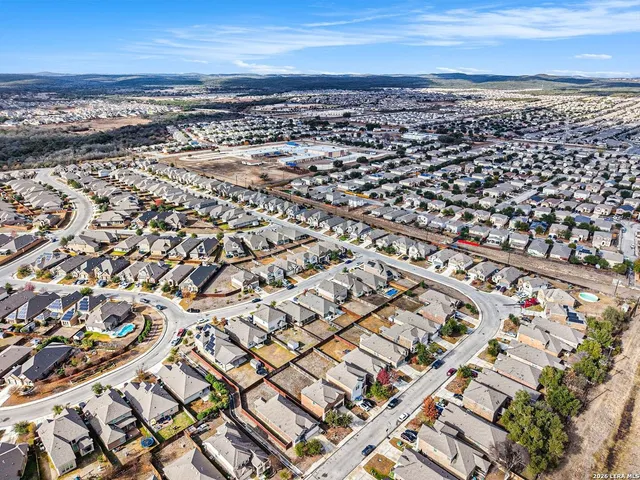 an aerial view of a building