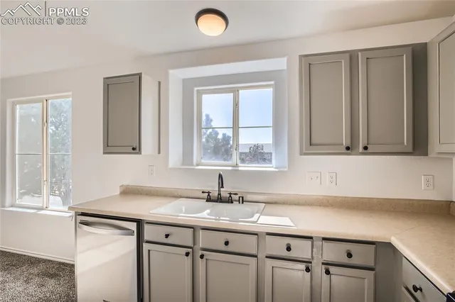 a view of kitchen and window