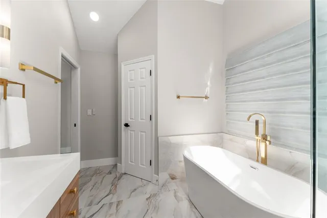 a view of a backyard with garden