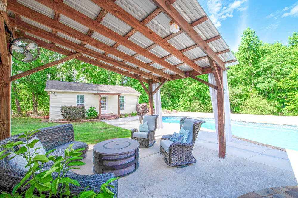 5424 Cemetery Road Grovetown, GA 30813 - Photo 41 of 59 Enjoy and relax with a covered patio, pergola, hot tub & firepit all overlooking an updated pool!