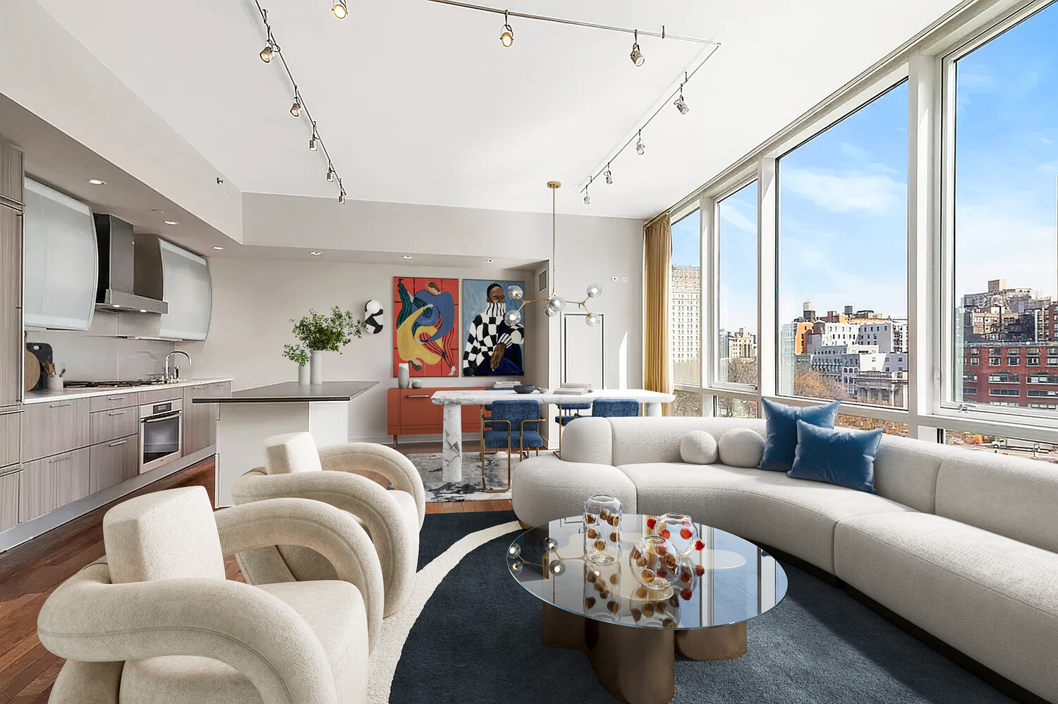 1 Irving Place, Unit 7B Manhattan, NY 10003 - Photo 1 of 8 a living room with furniture and a large window