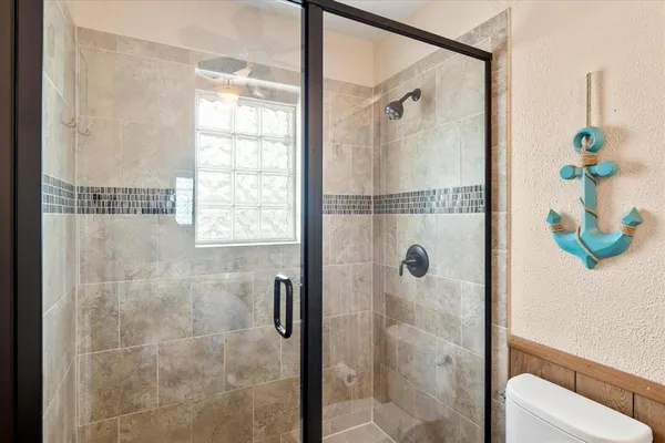 a bathroom with a shower