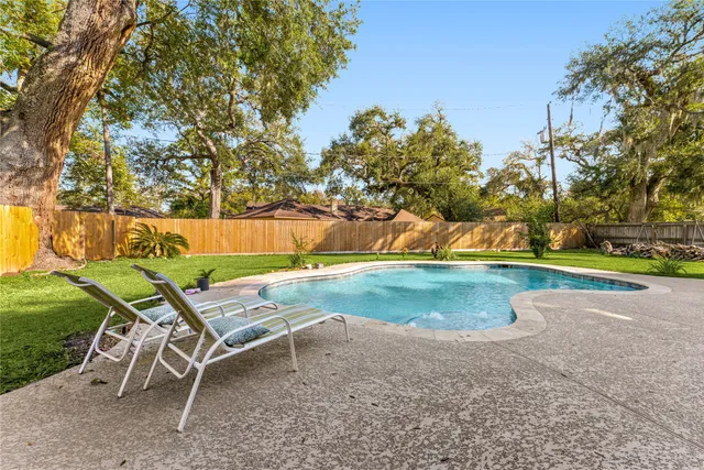 a view of a yard with a slide