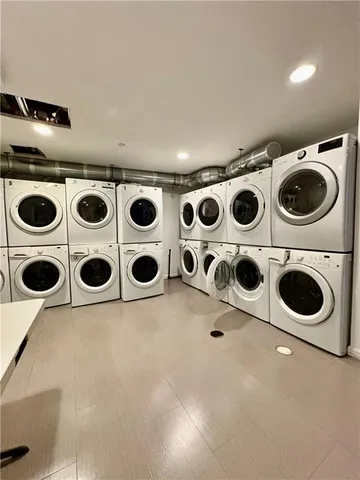 a utility room with a washer and dryer