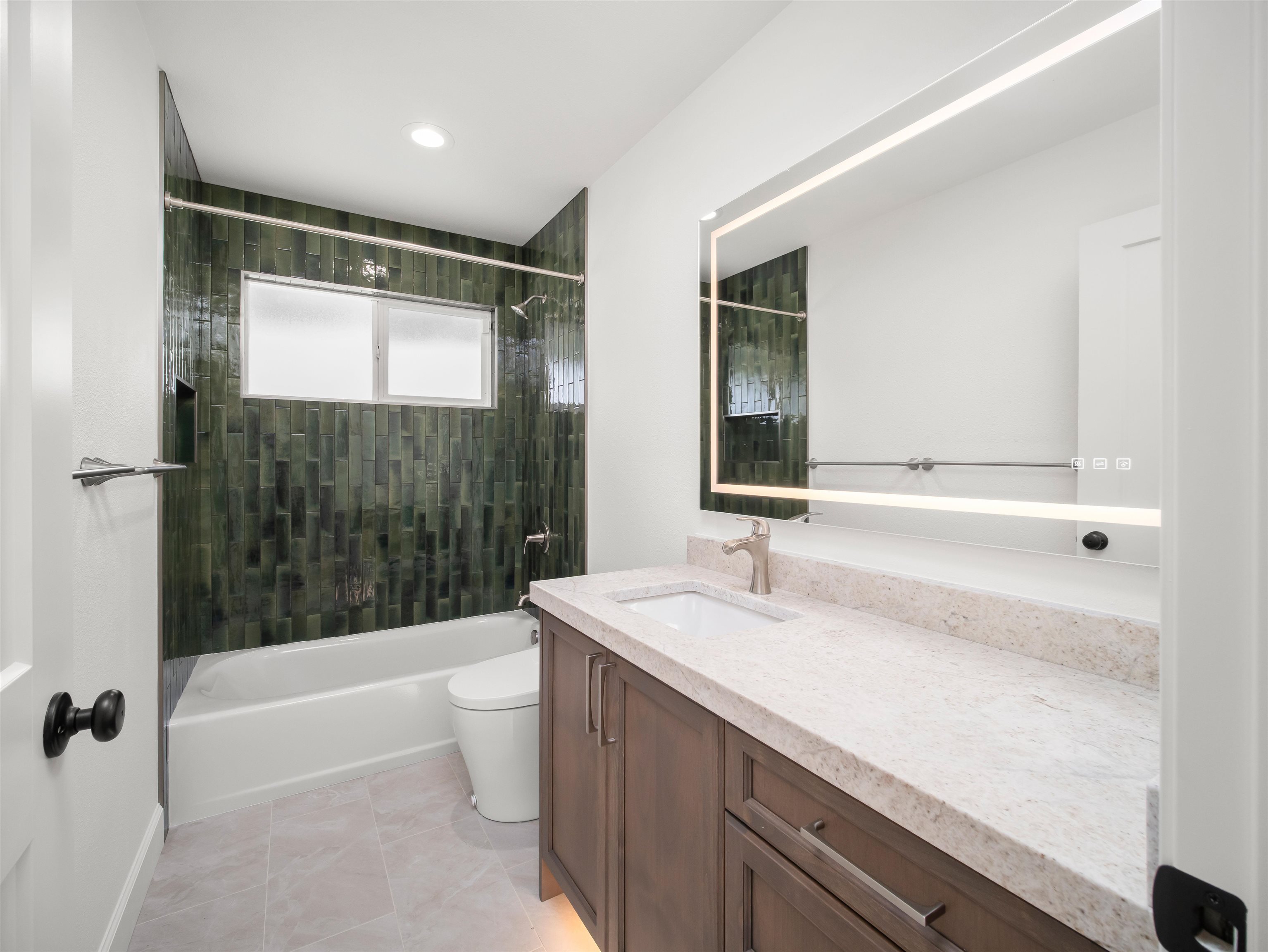 50 Eono Place Haiku, HI 96708 - Photo 26 of 50 a bathroom with a double vanity sink toilet mirror and shower