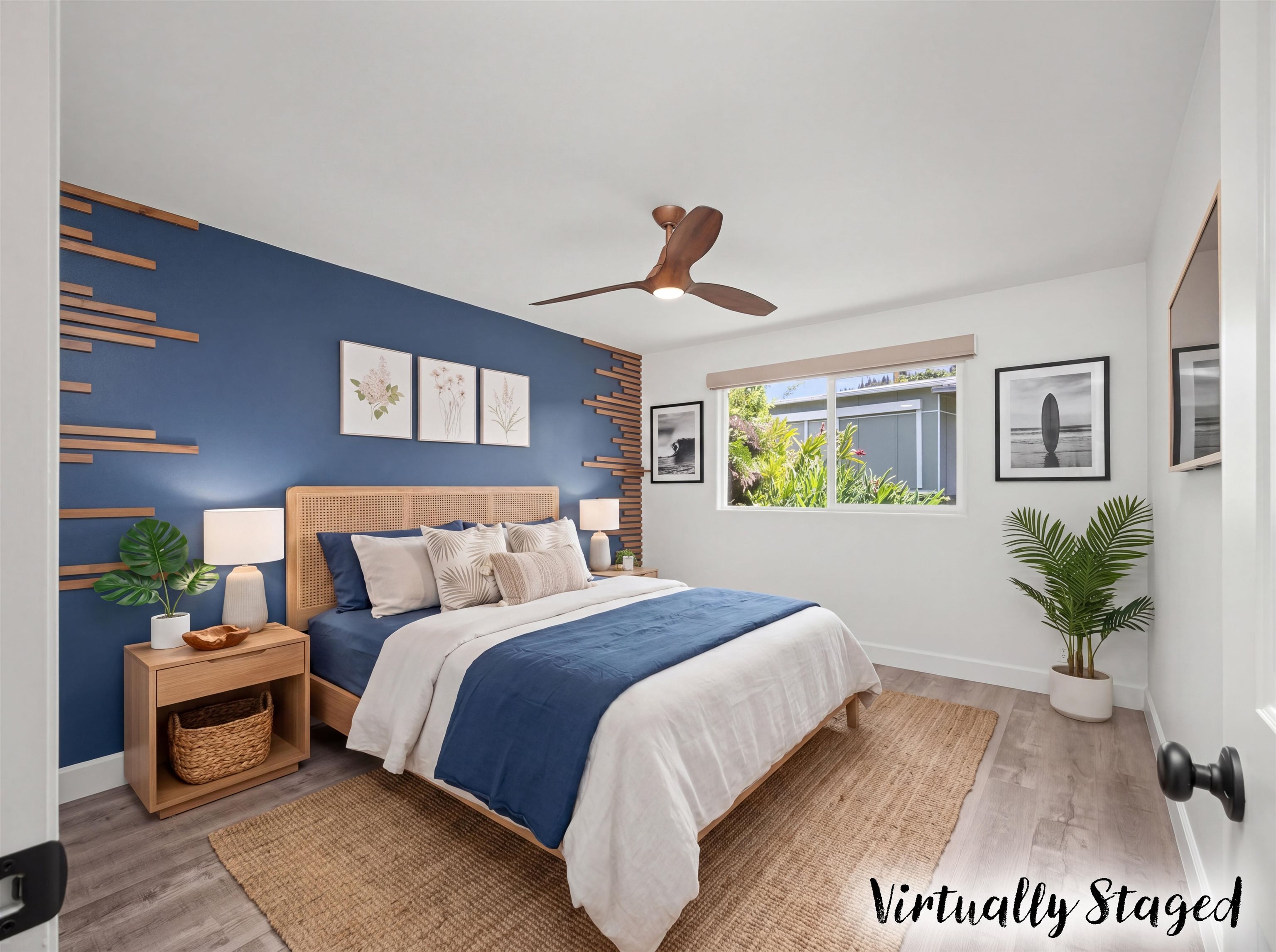 50 Eono Place Haiku, HI 96708 - Photo 30 of 50 a bedroom with a large bed and a potted plant