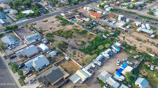 an aerial view of a city