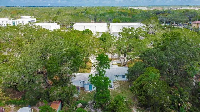a view of a lake with houses