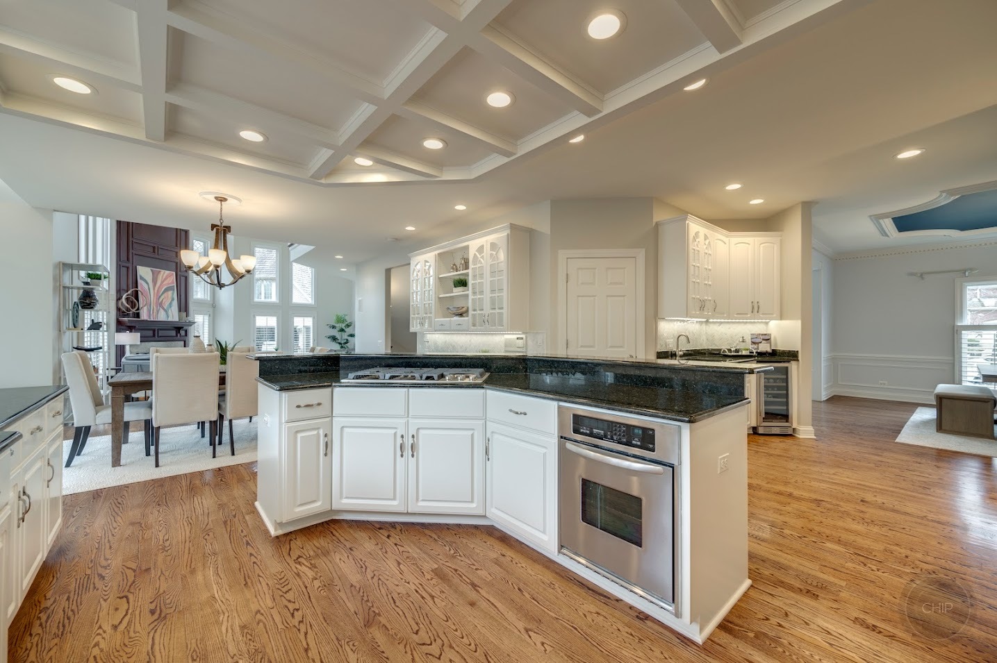 208 Crooked Tree Court Naperville, IL 60565 - Photo 14 of 97 a large kitchen with cabinets wooden floor and stainless steel appliances