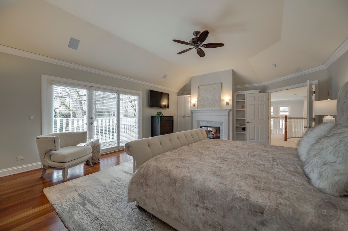 208 Crooked Tree Court Naperville, IL 60565 - Photo 37 of 97 a living room with a bed furniture and a large window