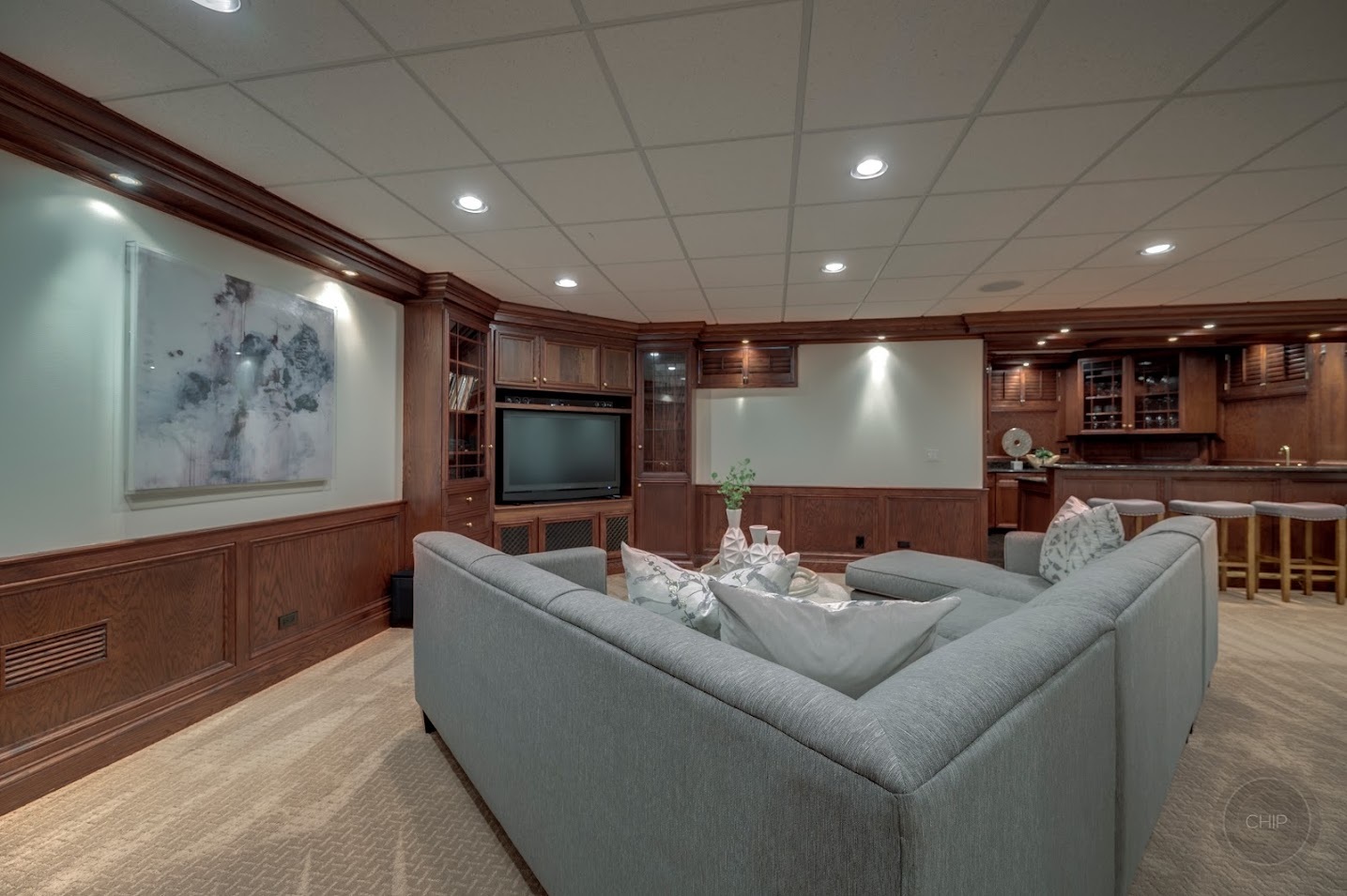 208 Crooked Tree Court Naperville, IL 60565 - Photo 63 of 97 a living room with furniture and a flat screen tv