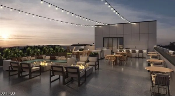 a view of a terrace with furniture