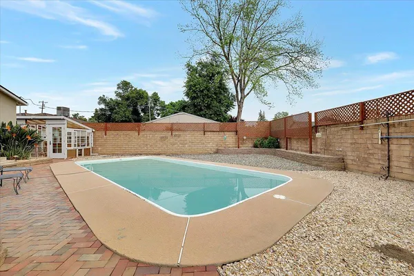 a view of outdoor space and pool