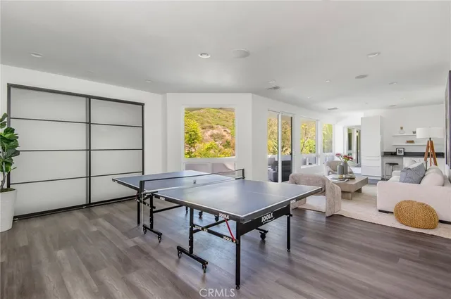 a view of a balcony with an outdoor space