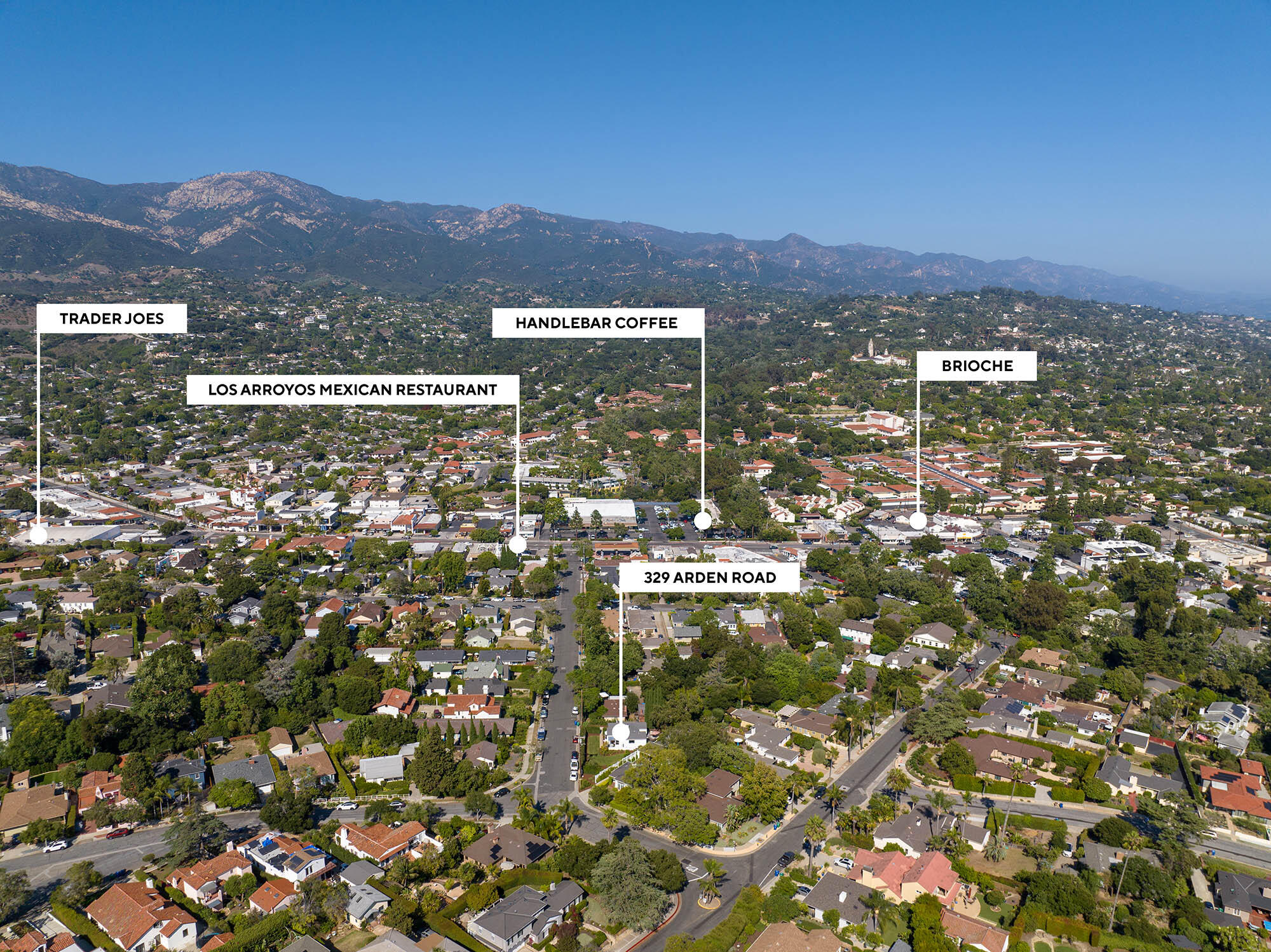 329 Arden Road Santa Barbara, CA 93105 - Photo 13 of 46 Aerial east markers - 329 Arden Road