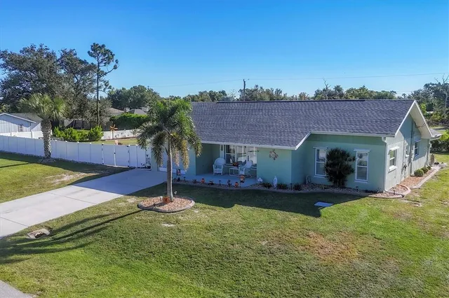 a house view with a garden space