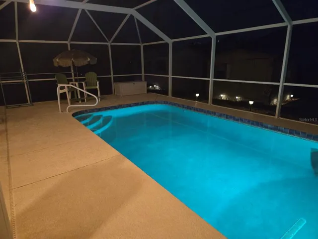 a view of a park with a slide