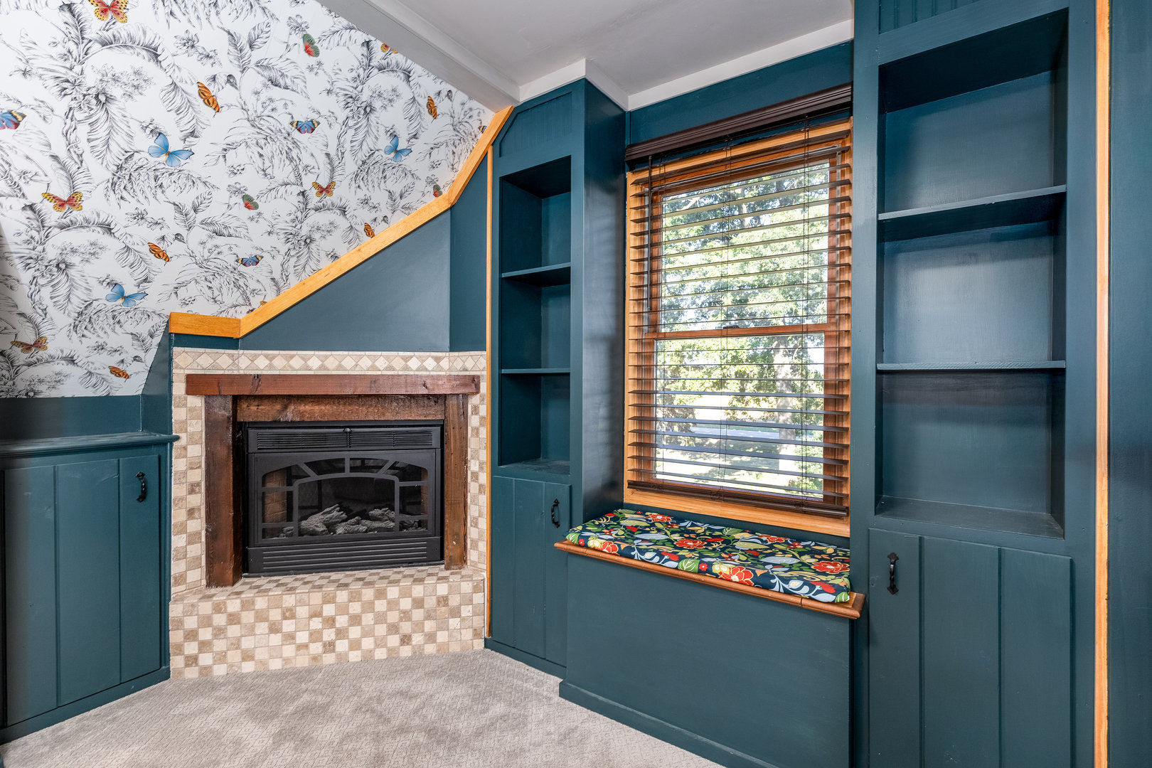 2115 East 875th Road Tonica, IL 61370 - Photo 20 of 33 a living room with a fireplace and a rug