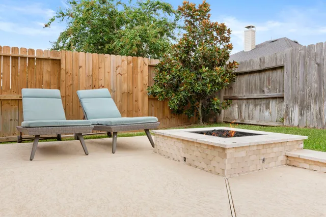 a view of outdoor space with seating area