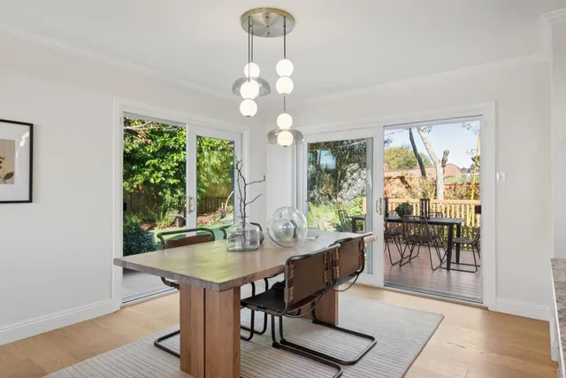 an outdoor view with patio