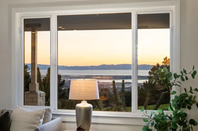 a view of balcony with furniture