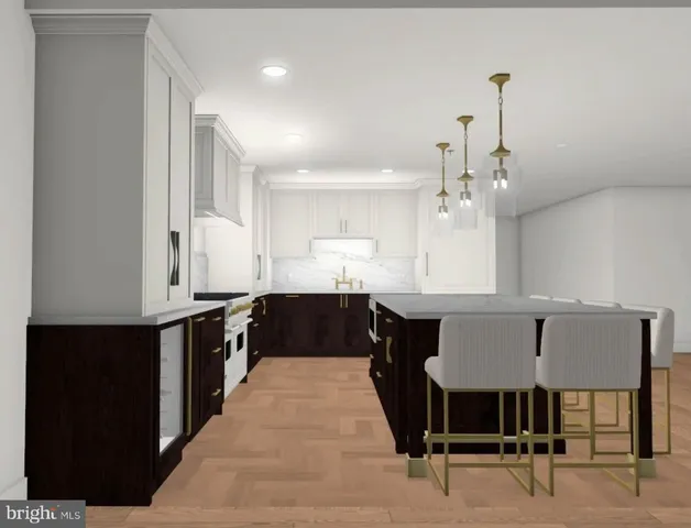 a kitchen with a stove and a cabinets