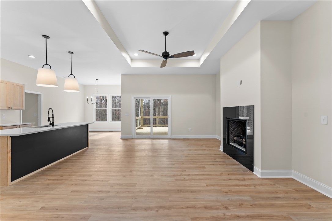 333 Lone Oak Road Anderson, SC 29621 - Photo 3 of 36 This expansive open concept living area features a fireplace and direct outdoor access.