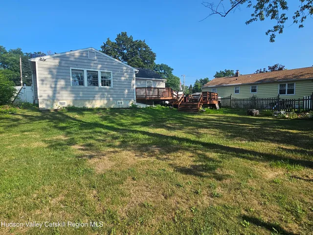 a view of a wooden balcony