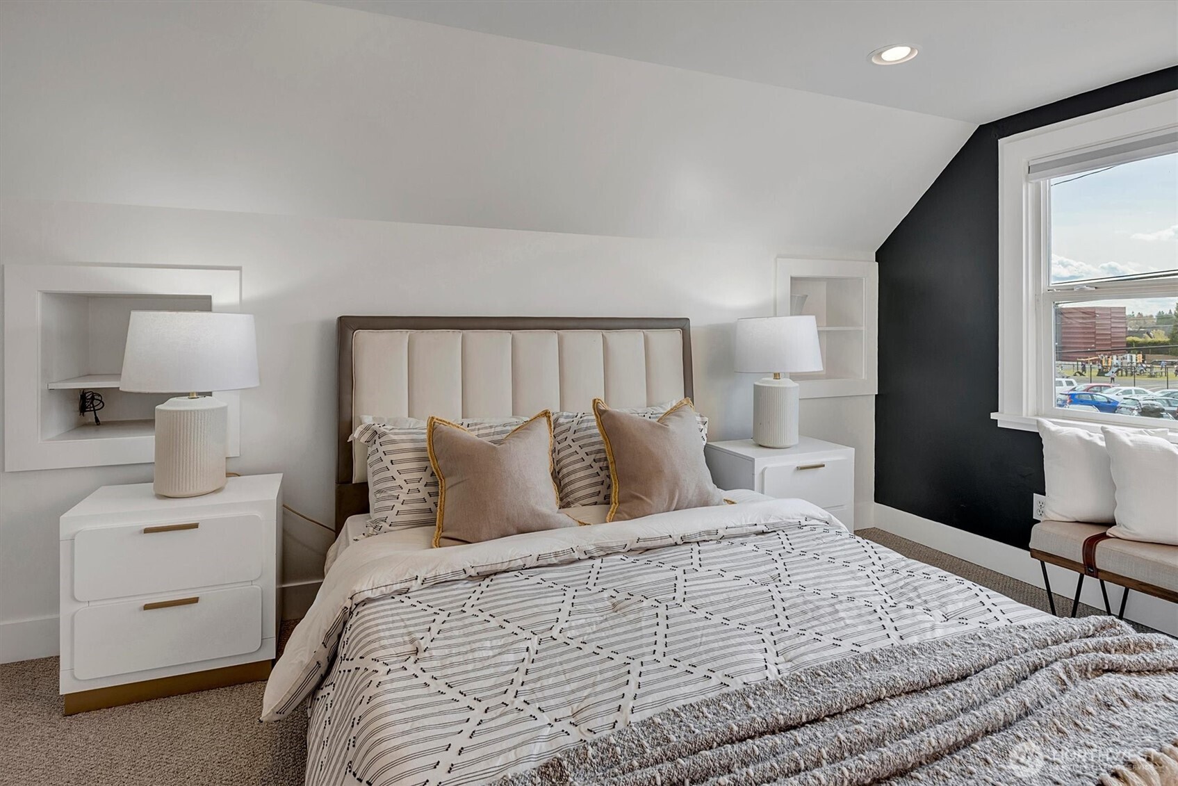 1112 North 80th Street Seattle, WA 98103 - Photo 19 of 29 a bedroom with a bed and a night stand