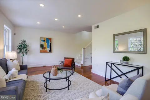 a living room with furniture