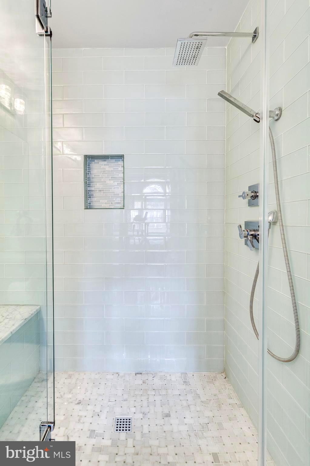 3008 South Glebe Road Arlington, VA 22206 - Photo 13 of 42 Glass enclosure w/glass tile & marble floor