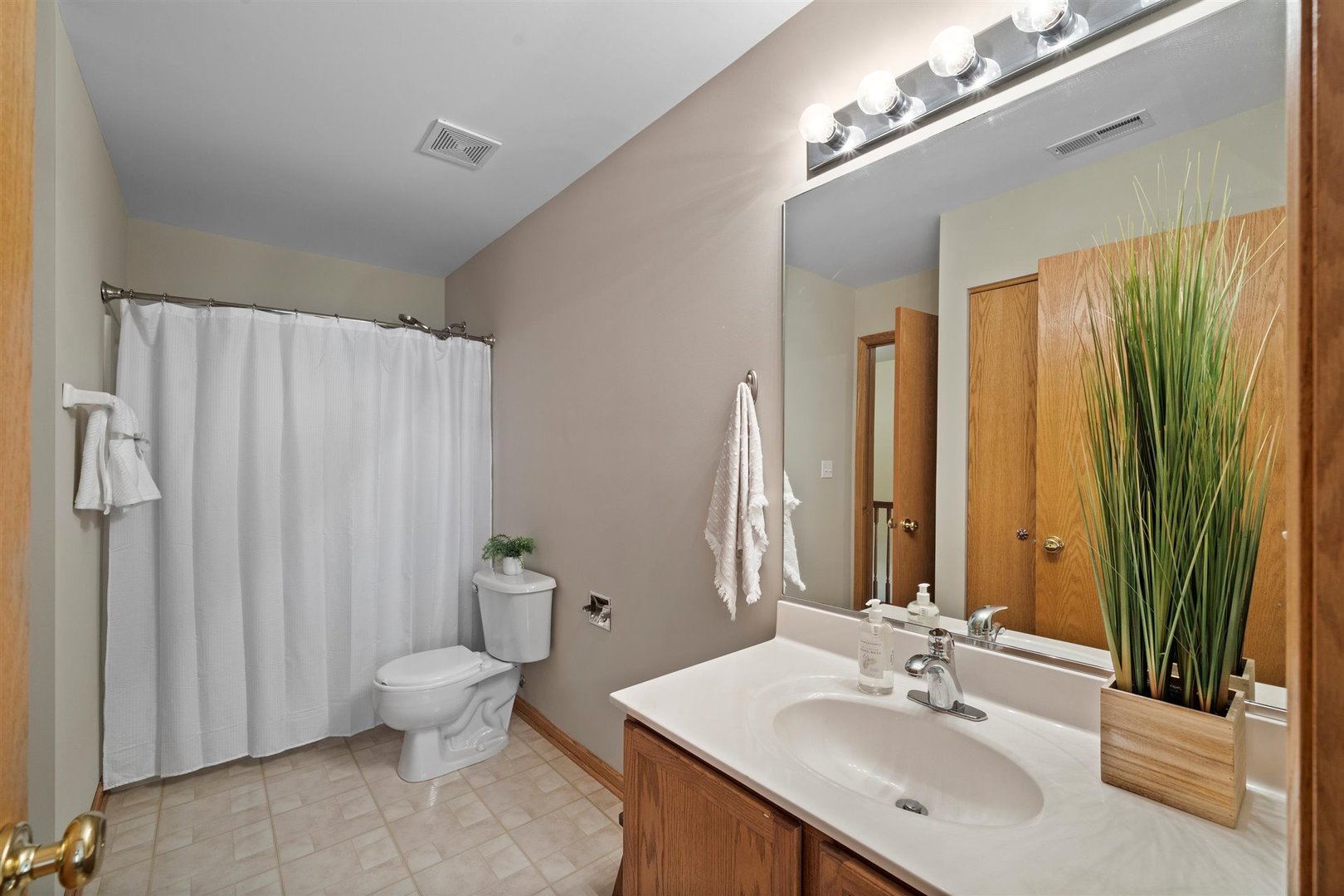 2431 Roxbury Lane Montgomery, IL 60538 - Photo 10 of 13 a bathroom with a double vanity sink toilet and a mirror