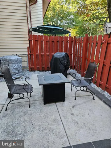 a building outdoor space with patio furniture