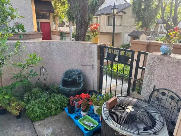 a view of outdoor seating space