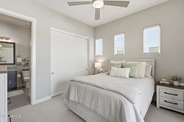 a view of a street with a building in the background