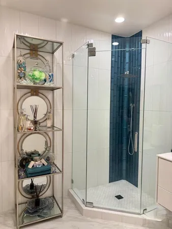 a bathroom with a shower