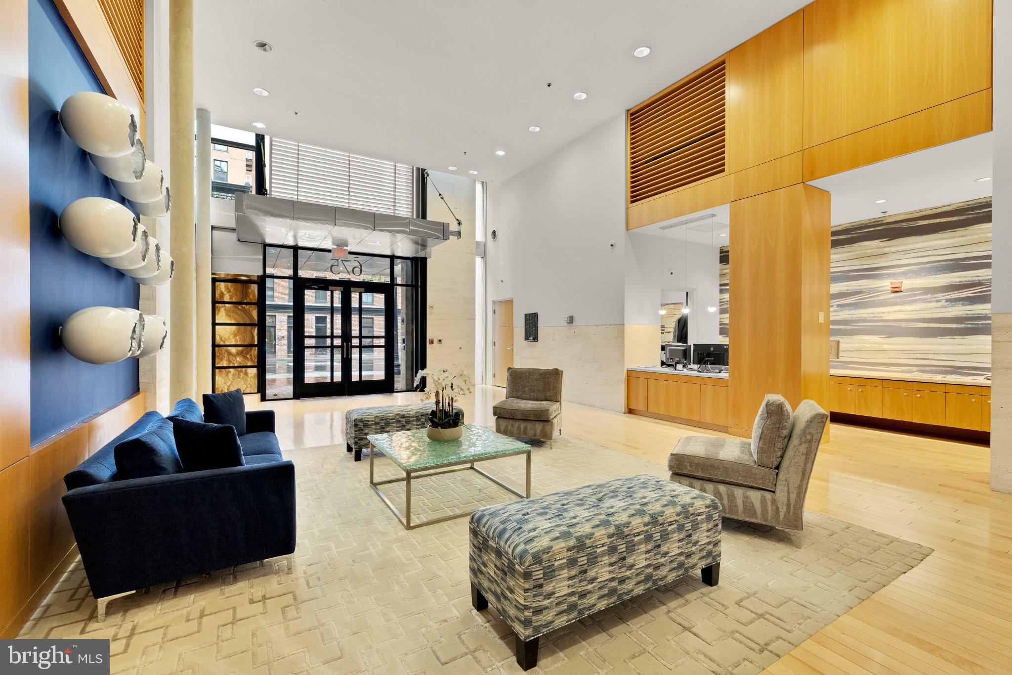 675 E Street Northwest, Unit 350 Washington, DC 20004 - Photo 4 of 29 Modern lobby with stylish decor.