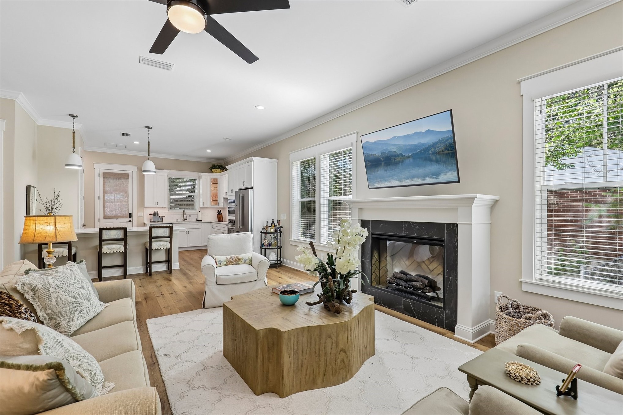 1012 White Street Fernandina Beach, FL 32034 - Photo 5 of 35 a living room with furniture and a fireplace