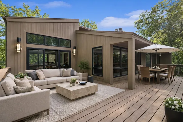 a view of a backyard with a garden