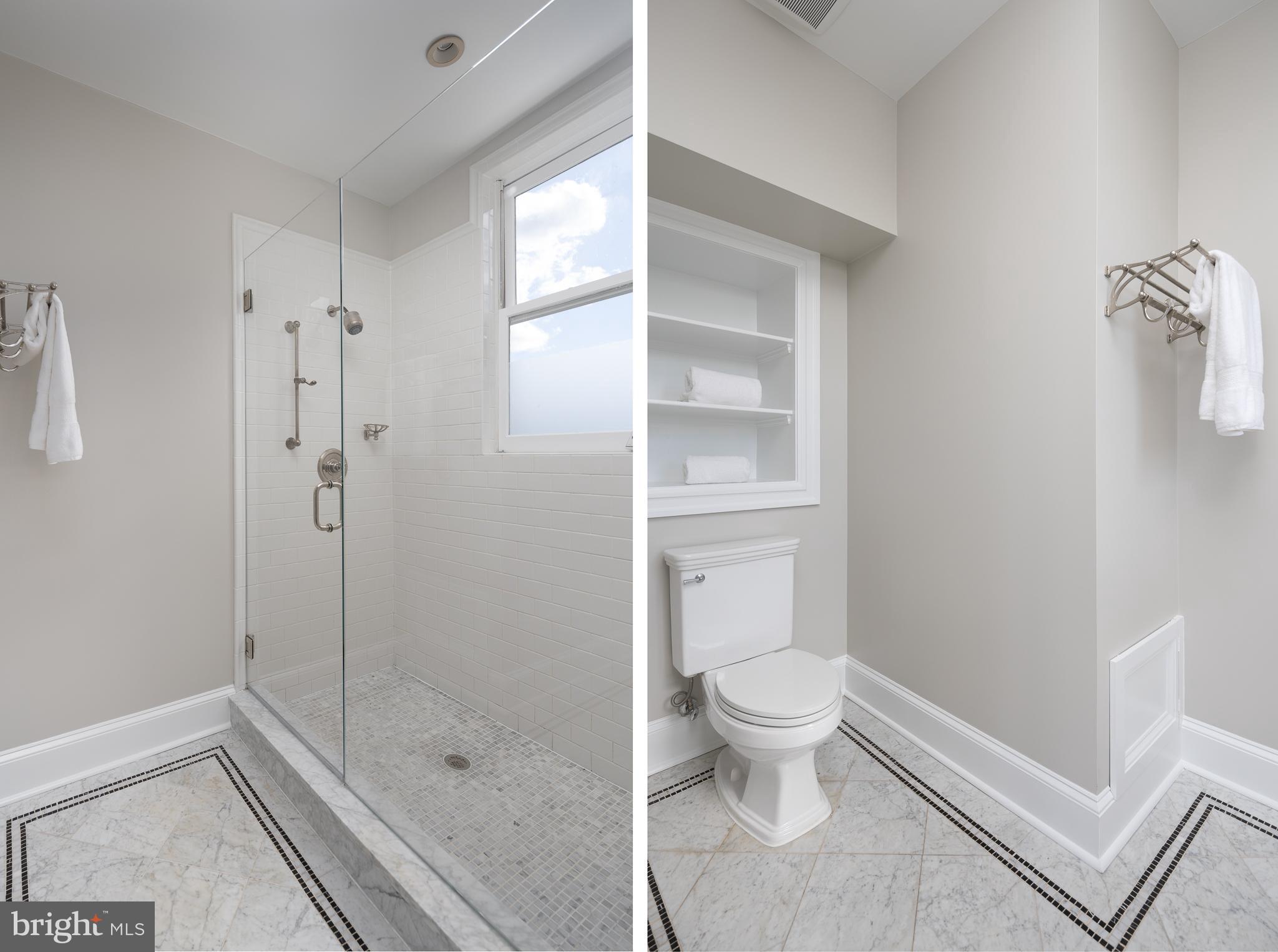 1730 Park Road Northwest Washington, DC 20010 - Photo 47 of 74 Shower, toilet bathroom, white tile, glass shower